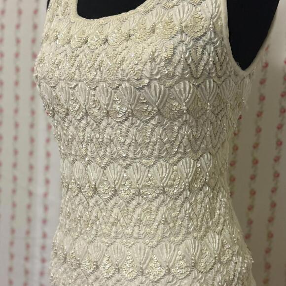 Vintage Handmade Intricate Beaded Sequin Top size S - Picture 4 of 5